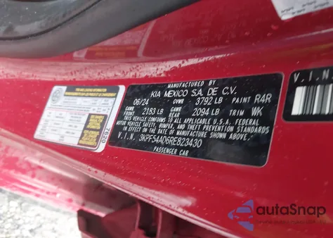 2024 Kia Forte Gt-Line from USA, damaged, VIN 3KPF54AD6RE823430